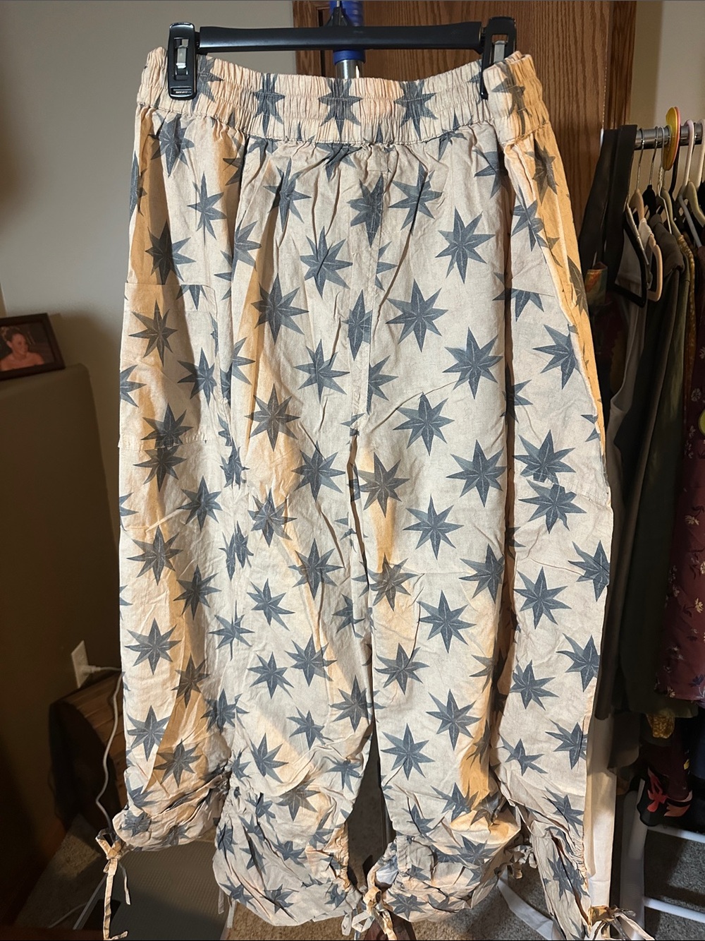 Lightweight Star-Print Drawstring Pants from A Rare Bird   NWT - Picture 2 of 4